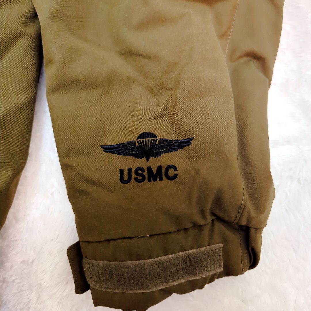 AVIREX ミリタリージャケット USMC オリーブ MA-1 ボンバー 刺繍