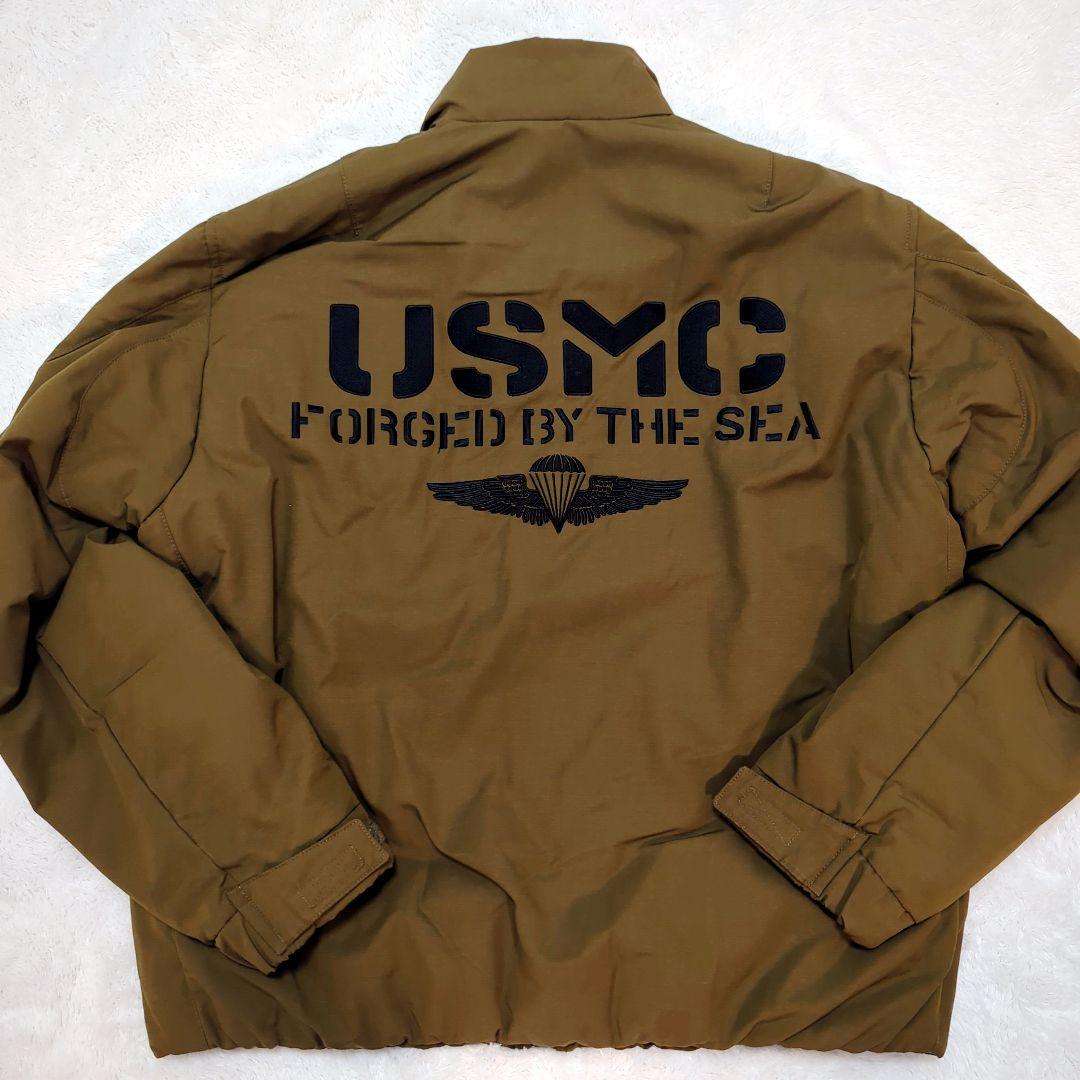 AVIREX ミリタリージャケット USMC オリーブ MA-1 ボンバー 刺繍