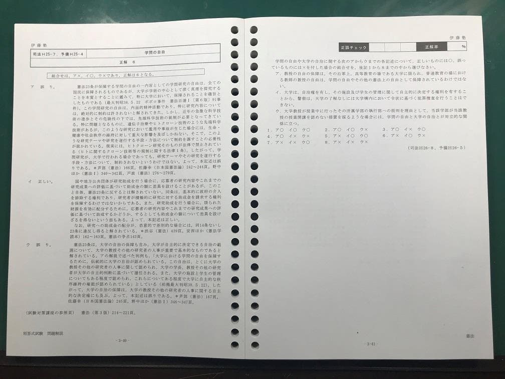 司法試験用伊藤塾教材『短答式試験 問題解説』セット