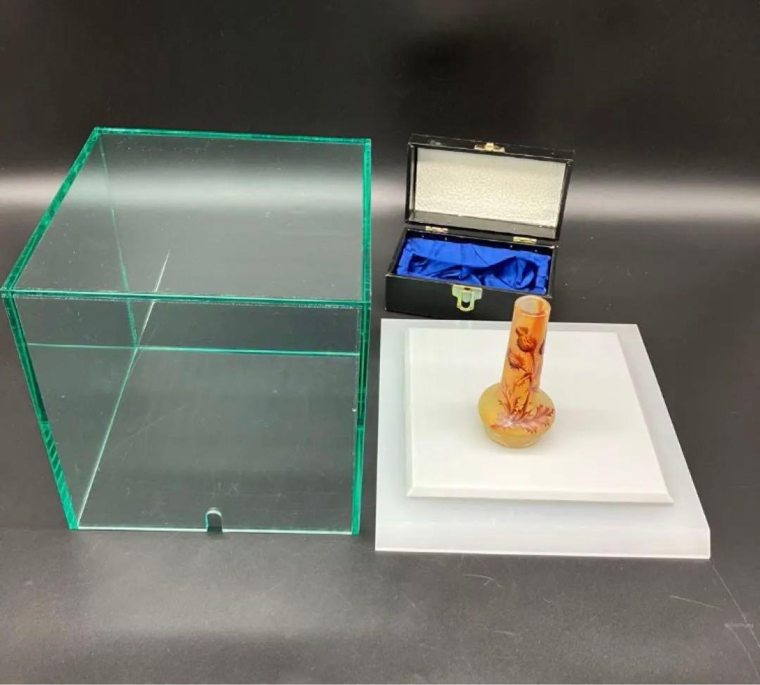 ドーム・ナンシー　アザミ文花瓶　アール・ヌーヴォー　Daum nancy