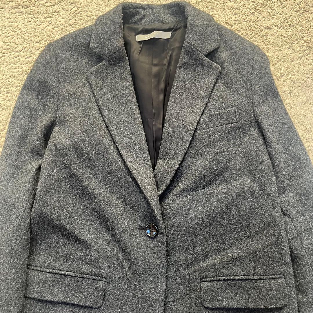 極美品✨セオリーリュクス ラムウールメルトンコート グレー 40 L 雑誌掲載