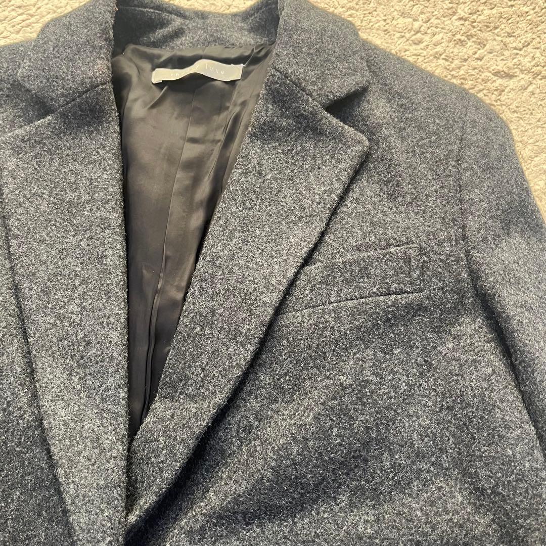 極美品✨セオリーリュクス ラムウールメルトンコート グレー 40 L 雑誌掲載