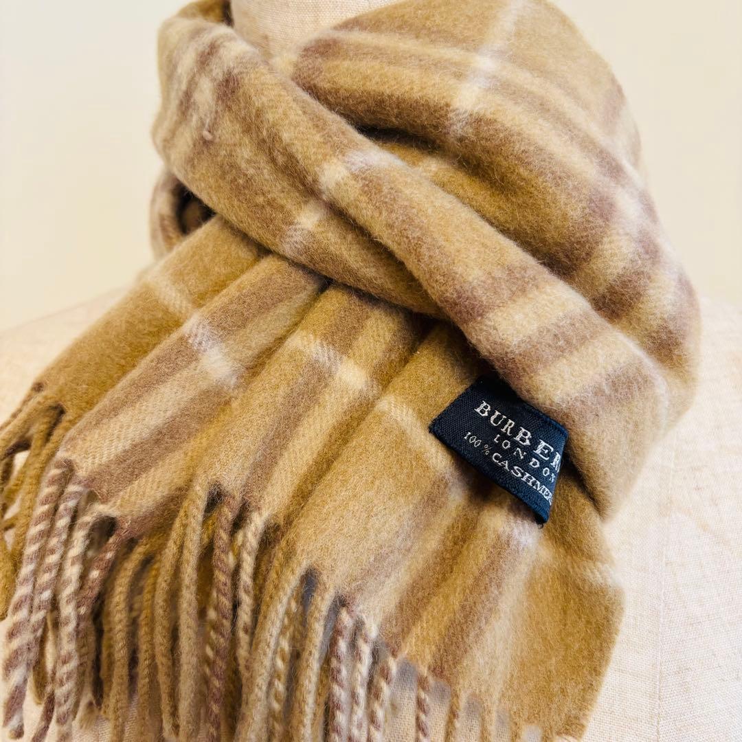 BURBERRY カシミヤマフラー チェック ユニセックス