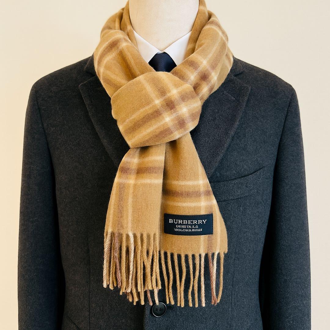 BURBERRY カシミヤマフラー チェック ユニセックス