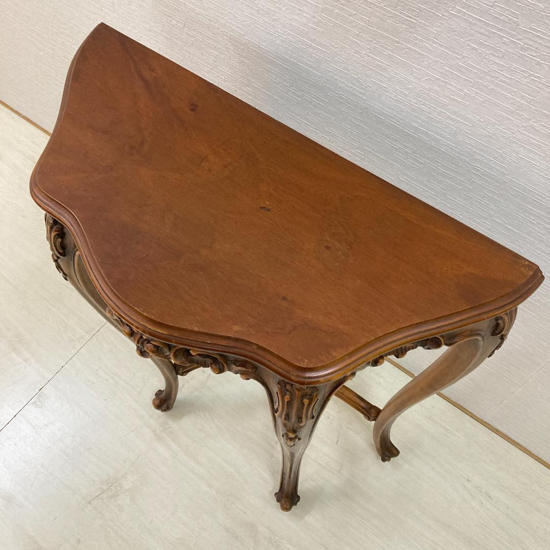 アンティーク　コンソールテーブル　猫脚　彫刻