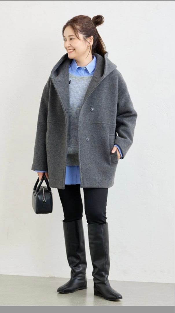 JOURNAL STANDARD フード付きウールコート 38