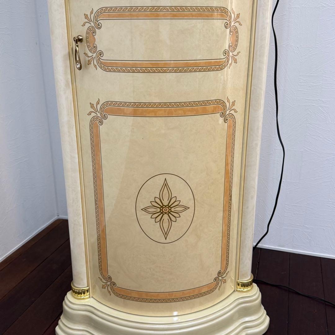 H112K68d イタリア製 コーナーキャビネット ミラーバック ロココ調