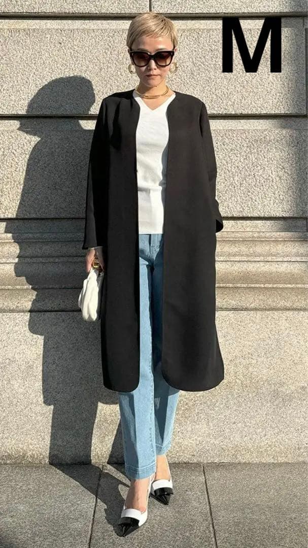 美品☆JENNE ジェンヌ　クラシカルロングジャケット　ブラック　M