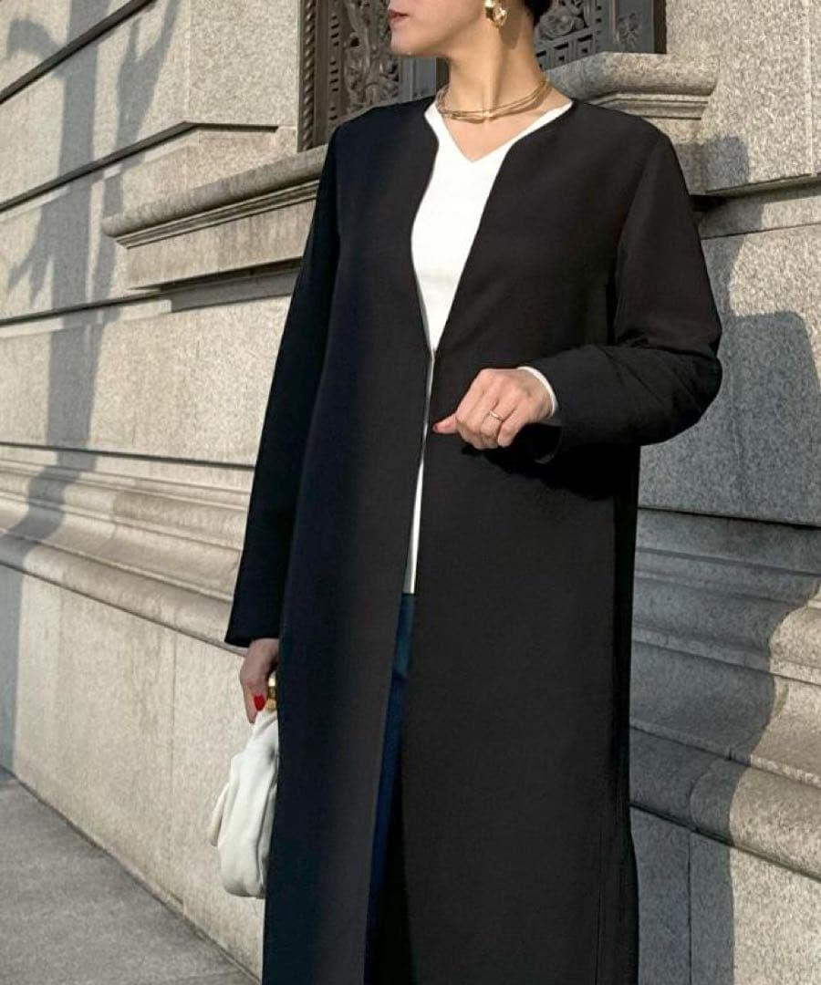 美品☆JENNE ジェンヌ　クラシカルロングジャケット　ブラック　M