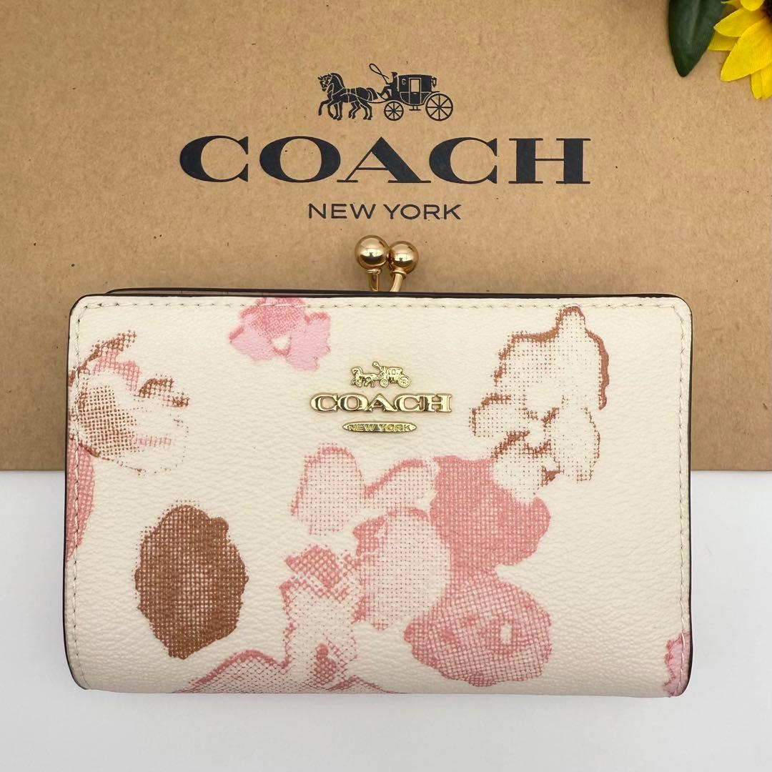 COACH 財布 大人気！！ キスロック ミディアムウォレット フローラル 新品