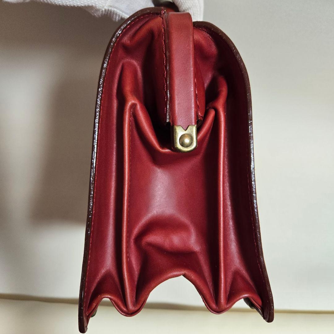 ダレスバッグ　赤　ボルドー　ワインレッド　深紅　ミニ　ドクターバッグ