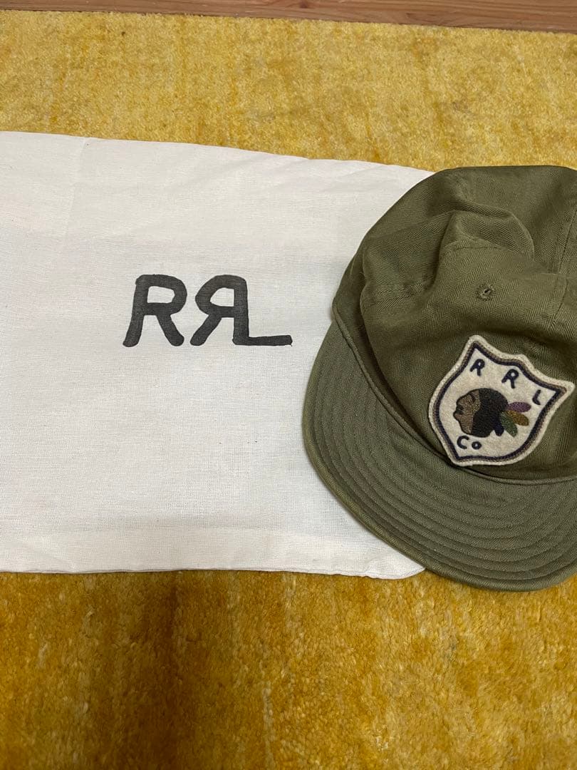 RRL オリーブ色エンブレムキャップ 58cm