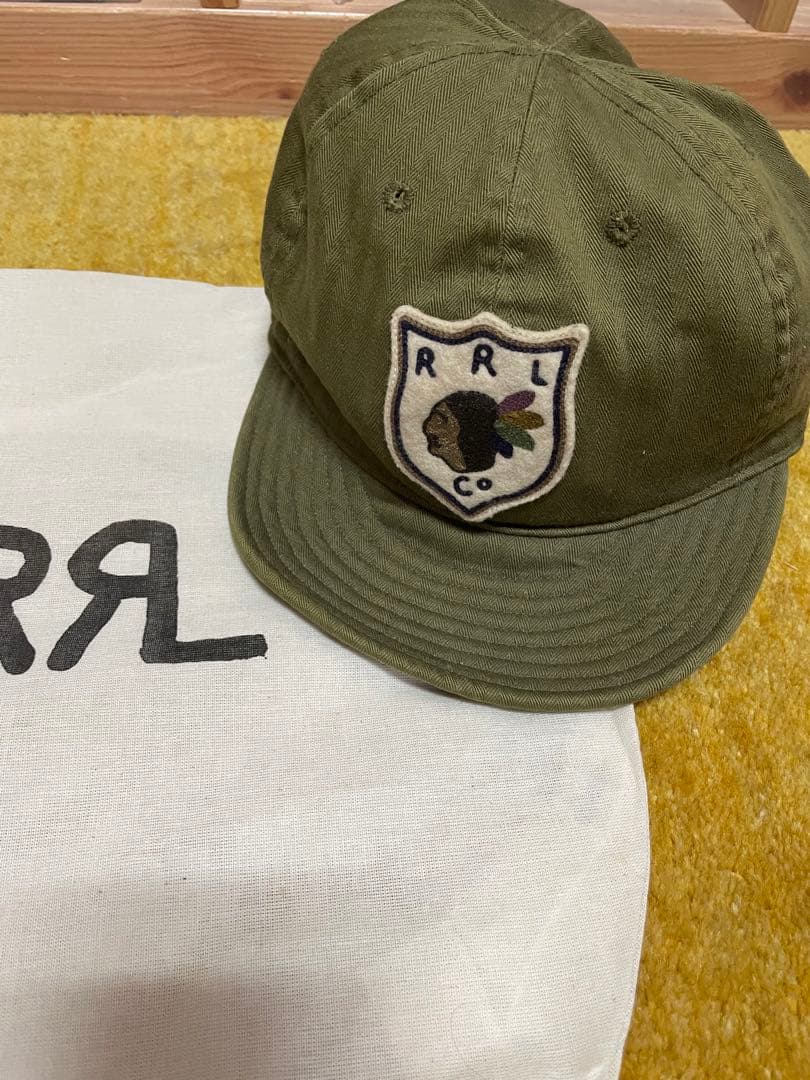 RRL オリーブ色エンブレムキャップ 58cm