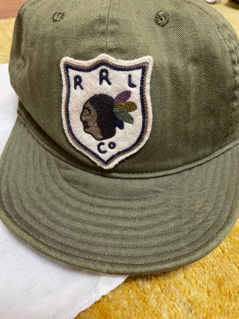 RRL オリーブ色エンブレムキャップ 58cm