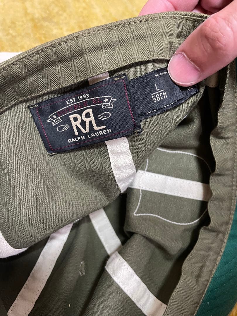 RRL オリーブ色エンブレムキャップ 58cm