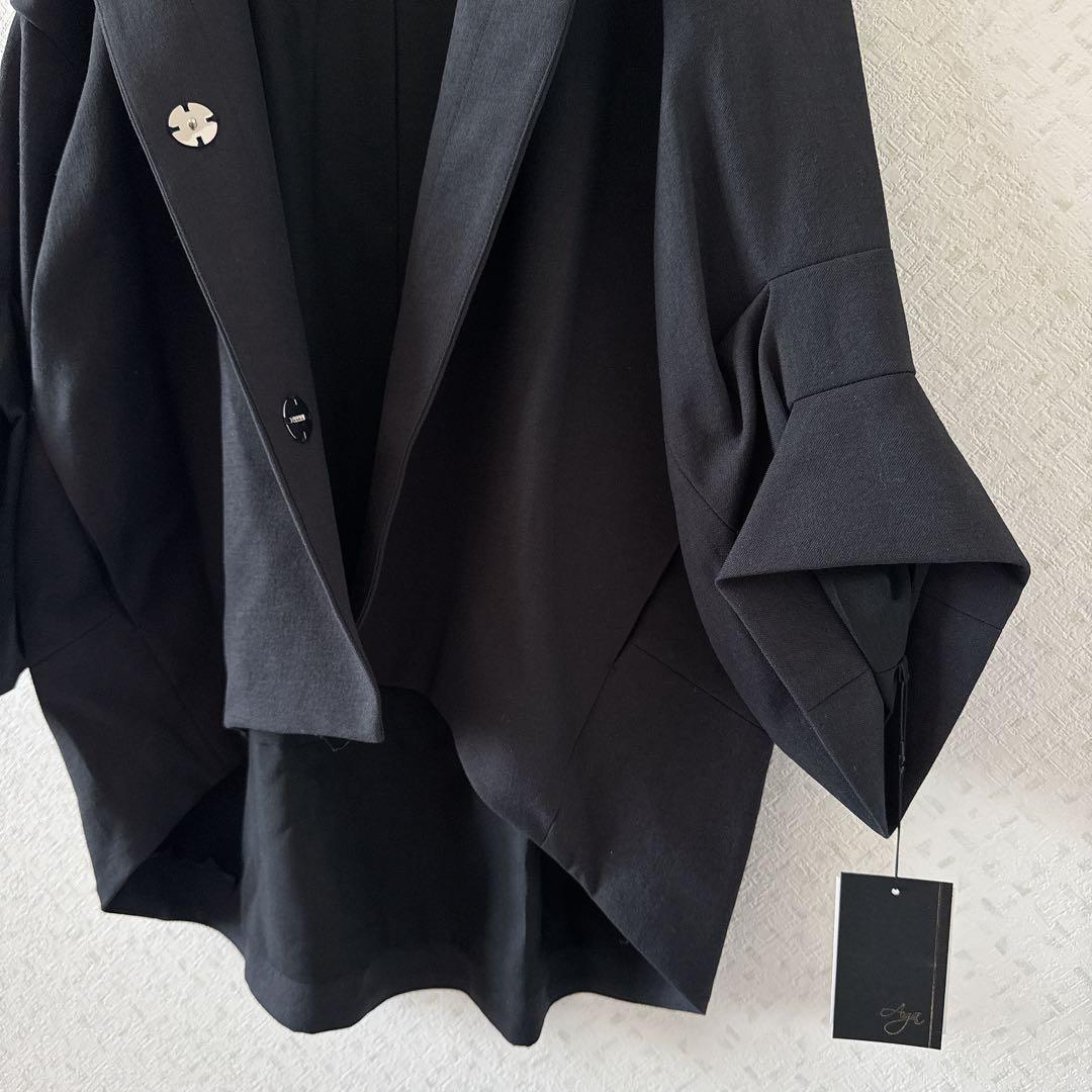 定価27000円◆新品タグ付き◆ヤマダヤ◆タックスリーブノーカラージャケット　黒