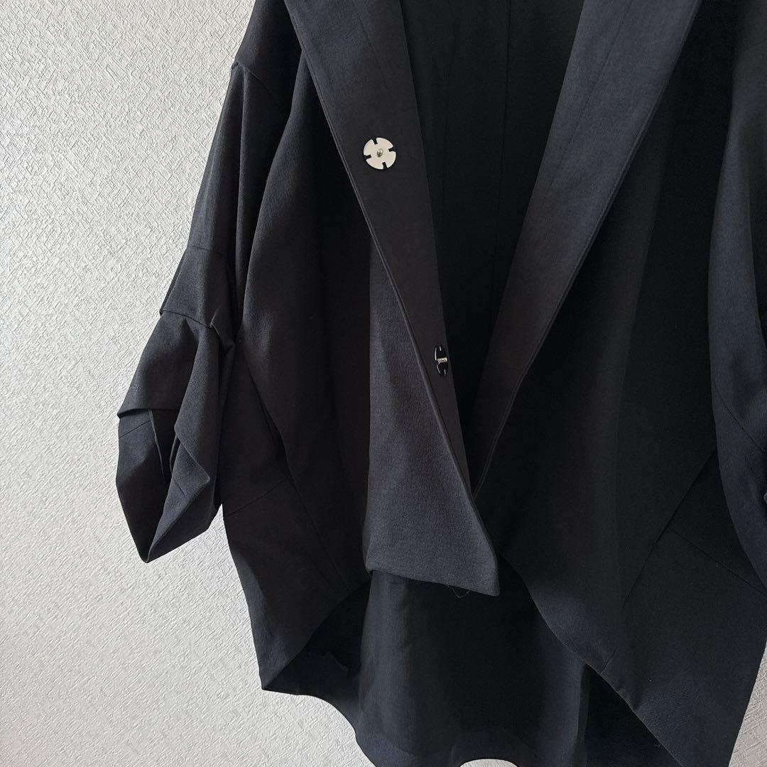 定価27000円◆新品タグ付き◆ヤマダヤ◆タックスリーブノーカラージャケット　黒