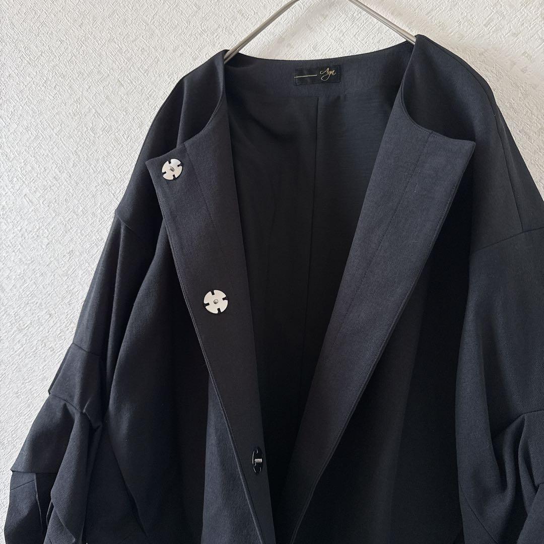 定価27000円◆新品タグ付き◆ヤマダヤ◆タックスリーブノーカラージャケット　黒