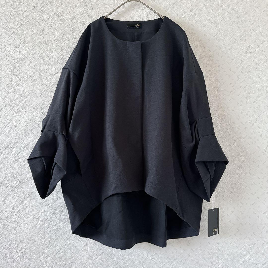 定価27000円◆新品タグ付き◆ヤマダヤ◆タックスリーブノーカラージャケット　黒