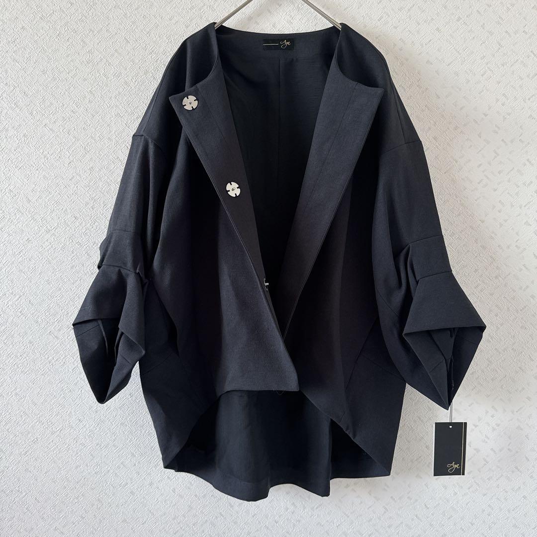 定価27000円◆新品タグ付き◆ヤマダヤ◆タックスリーブノーカラージャケット　黒