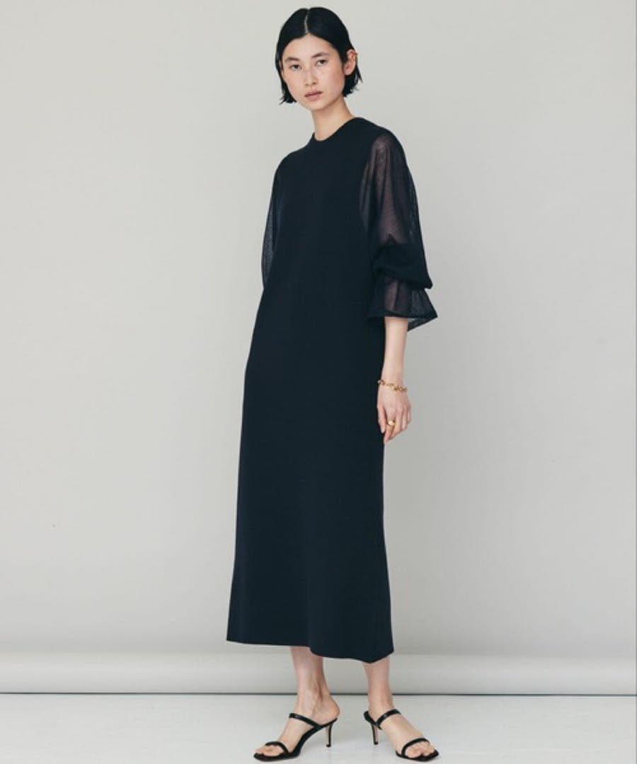 Curensology ランタンスリーブニットワンピース