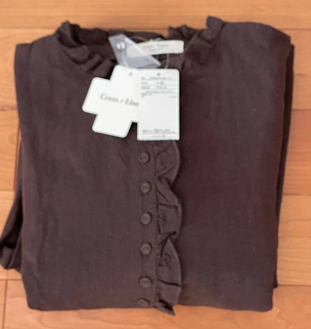 ミユキ様　Cross×Linenフリルワンピース サマンサモスモスM チャコール