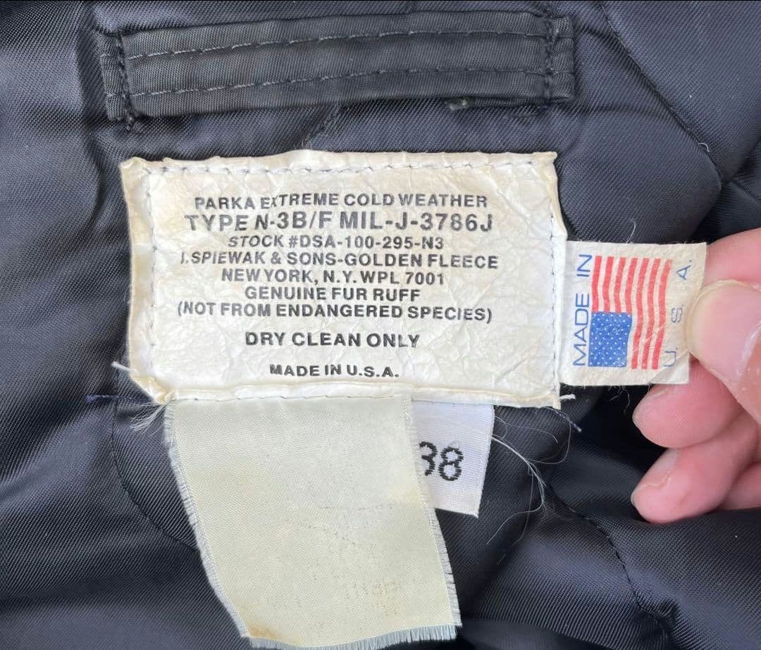 90s SPIEWAK N-3B フライトジャケット　USA製　ヴィンテージ