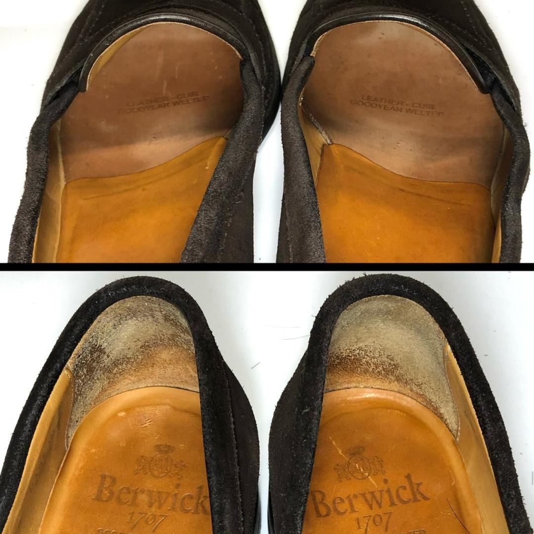 バーウィック Berwick 7.5 約27.5cm ローファー スエード 茶