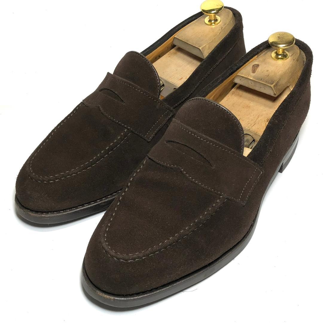 バーウィック Berwick 7.5 約27.5cm ローファー スエード 茶