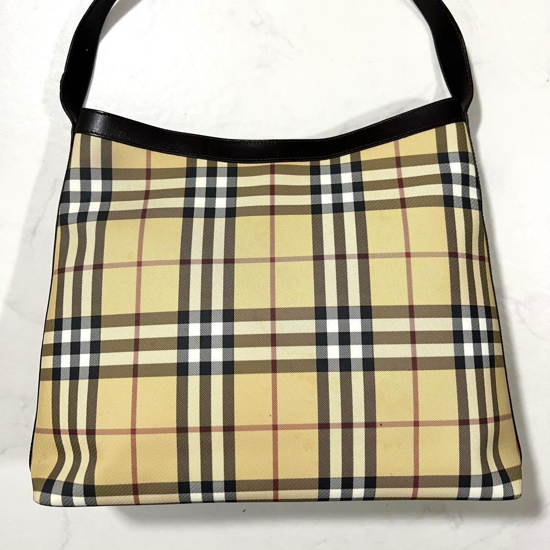 BURBERRY ノバチェック ワンショルダーバッグ トート PVC レザー