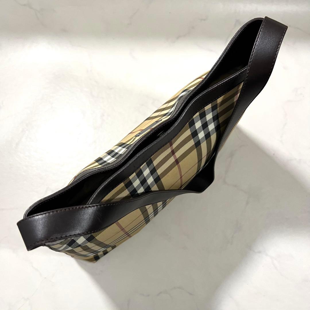 BURBERRY ノバチェック ワンショルダーバッグ トート PVC レザー