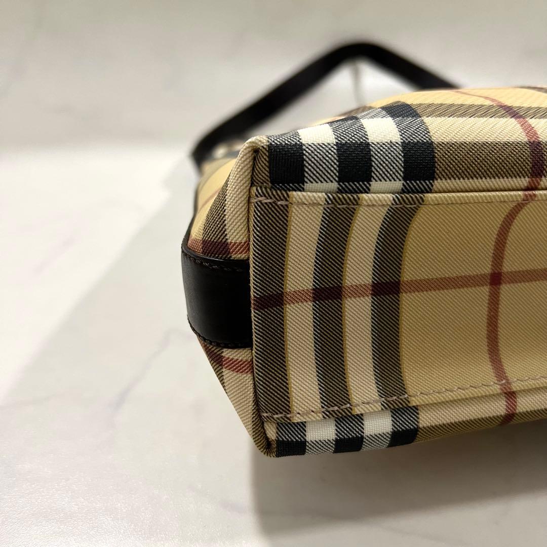 BURBERRY ノバチェック ワンショルダーバッグ トート PVC レザー