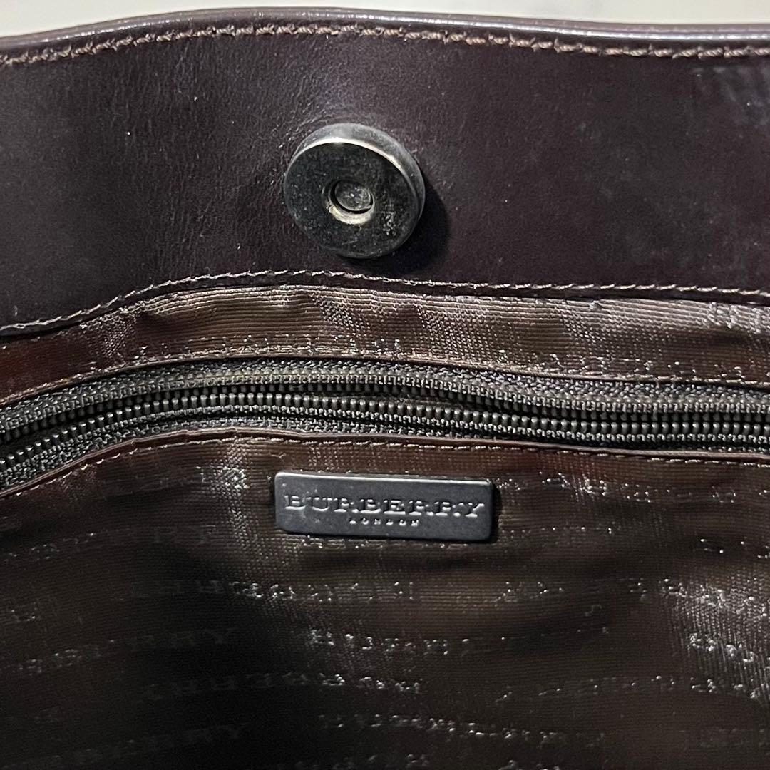 BURBERRY ノバチェック ワンショルダーバッグ トート PVC レザー