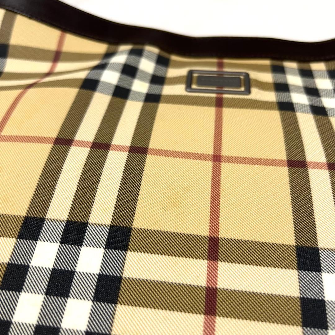 BURBERRY ノバチェック ワンショルダーバッグ トート PVC レザー