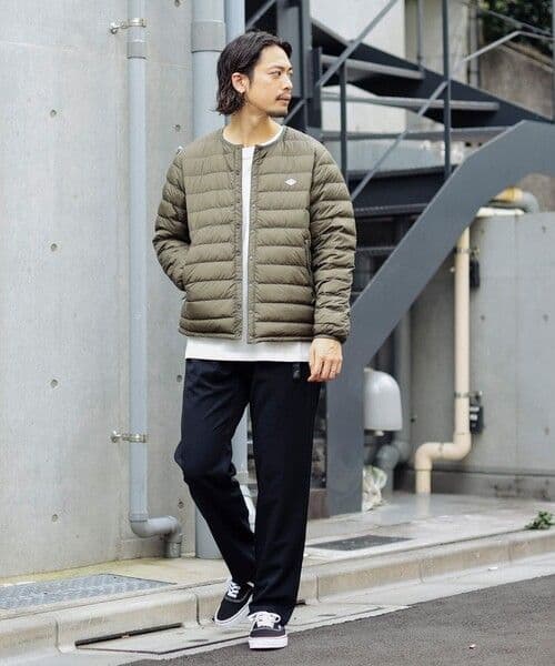 ★美品★DANTON ノーカラーインナーダウン ジャケット　サイズ　M