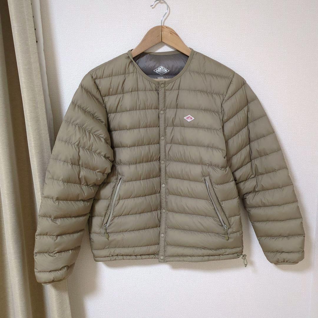 ★美品★DANTON ノーカラーインナーダウン ジャケット　サイズ　M