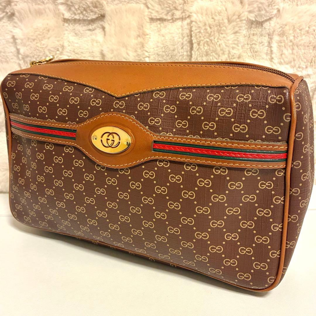 Gucci クラッチバック　オールドグッチ　シェリーライン　GGプラス