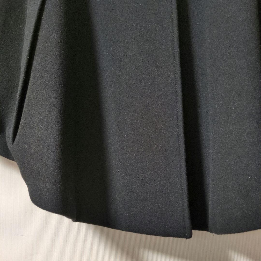 COMME CA ISM ケープコート ウール アンゴラ ポンチョ 黒 アウター