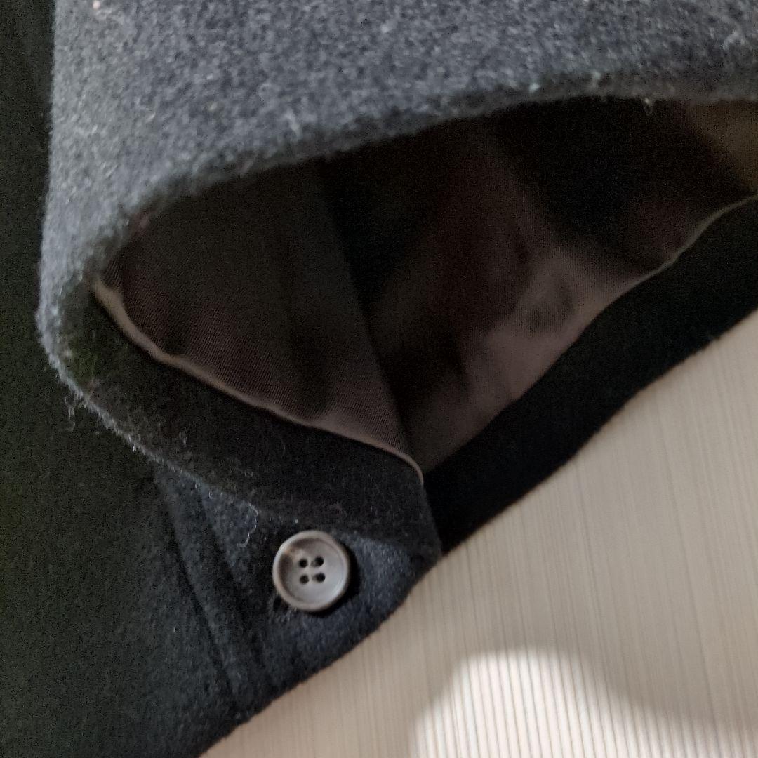 COMME CA ISM ケープコート ウール アンゴラ ポンチョ 黒 アウター