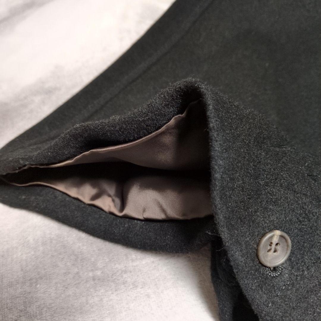 COMME CA ISM ケープコート ウール アンゴラ ポンチョ 黒 アウター