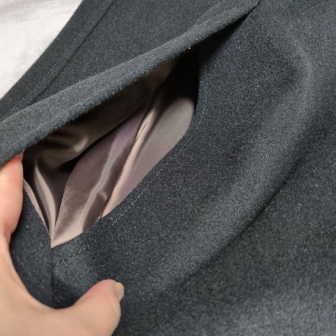 COMME CA ISM ケープコート ウール アンゴラ ポンチョ 黒 アウター