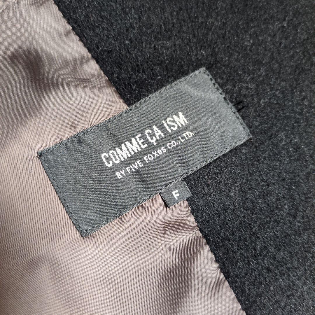COMME CA ISM ケープコート ウール アンゴラ ポンチョ 黒 アウター