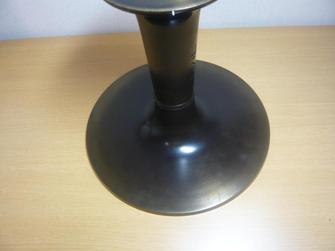 一文字池坊 銅鋳造 薄端 銅製花器 フラワーベース 華道 生け花 KK02