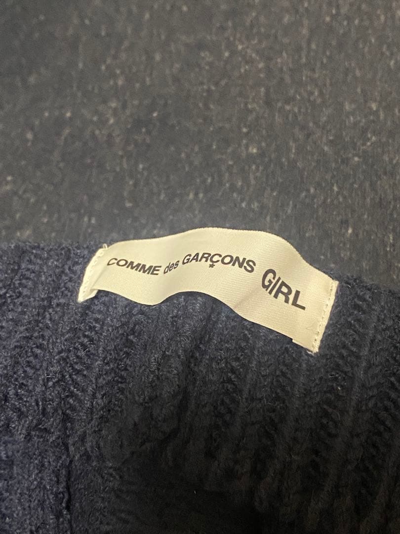 コムデギャルソンガール　25aw リボンニット帽　ネイビー