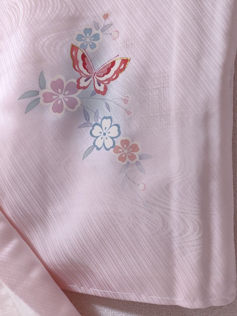 ❰6547❱ フルセット　付け下げ訪問着　作家　山本寛斎　桜　蝶　袋帯　正絹着物