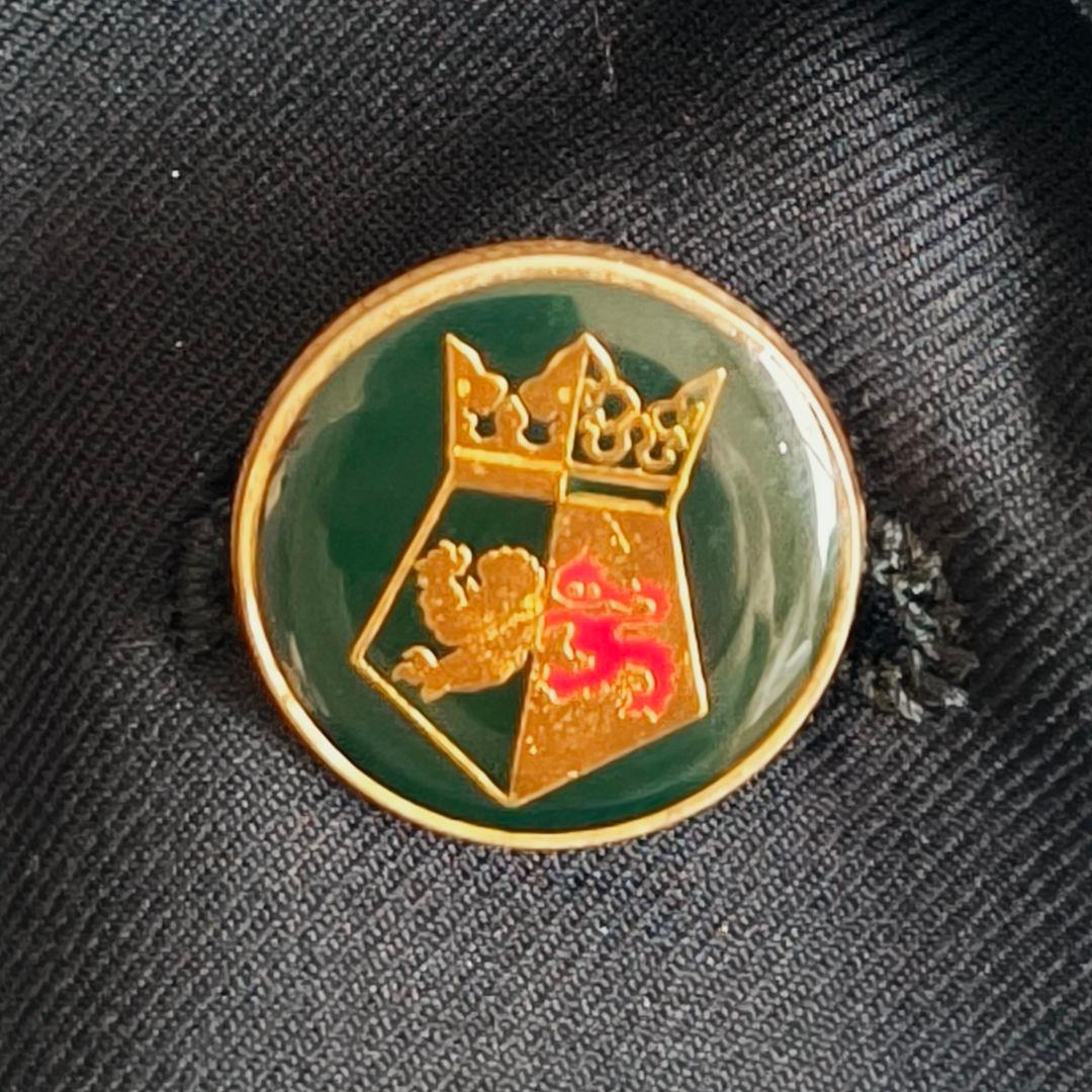 【美品 高級◎】アクアスキュータム 紺ブレ ペイズリー柄 カシミヤ混 英国製 L