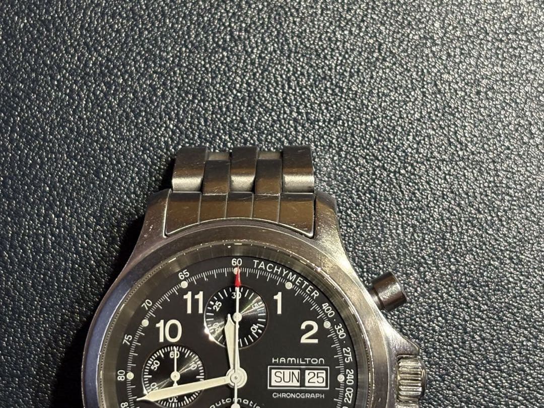 HAMILTON ハミルトン カーキ 3824 クロノグラフ 黒文字盤 自動巻