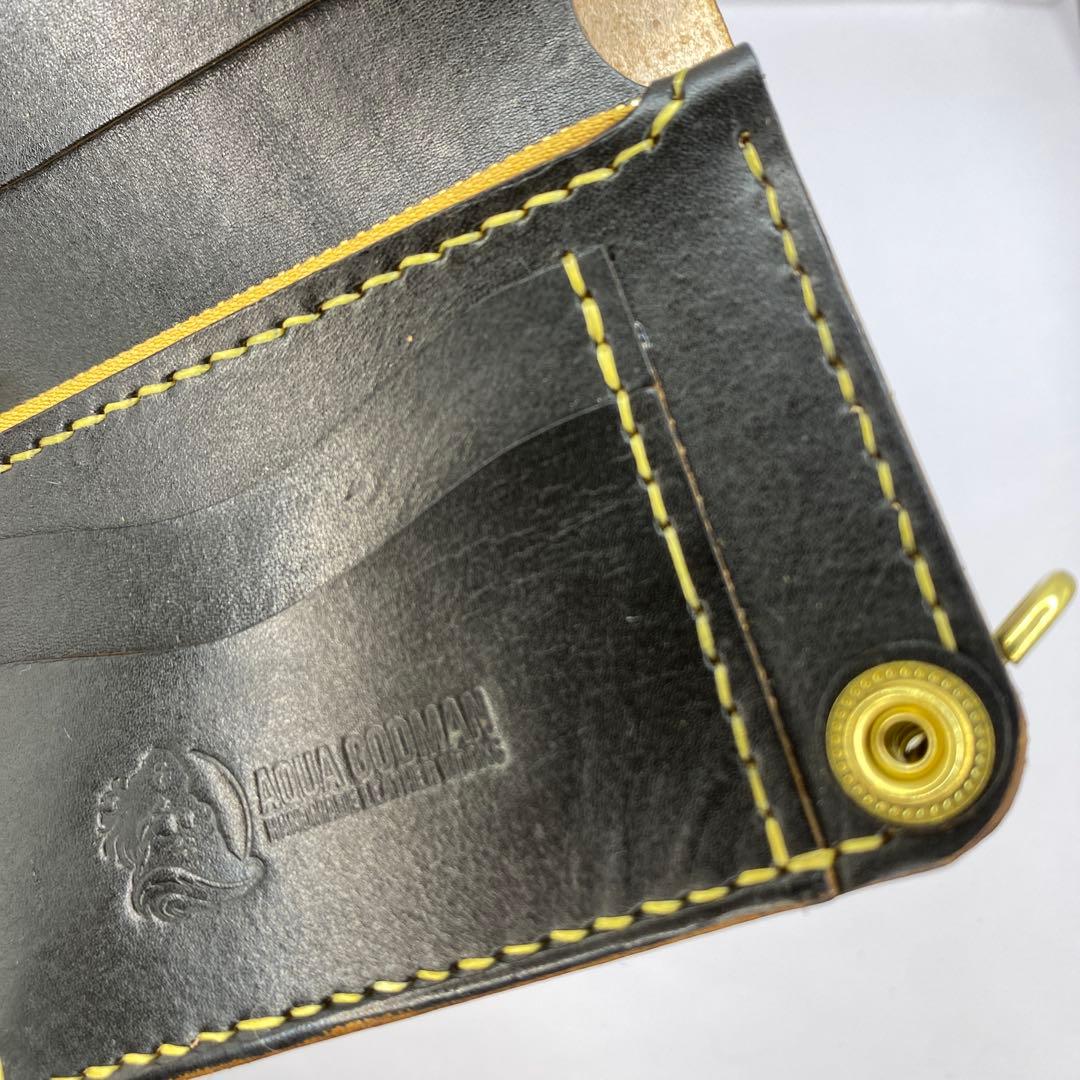 マ*ズ様 オークション 無骨！お札折らずに収納できる無骨な手染めミドルトラッカー