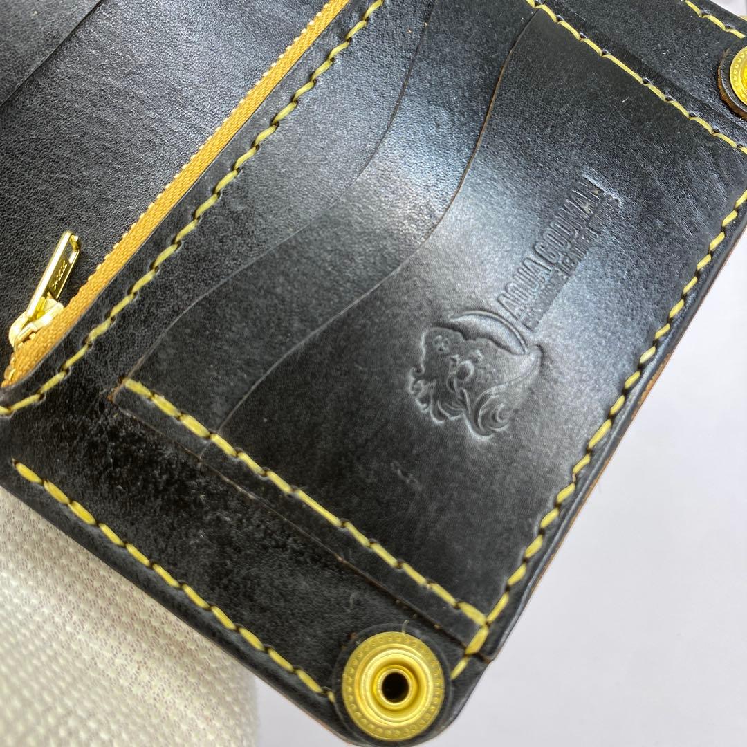 マ*ズ様 オークション 無骨！お札折らずに収納できる無骨な手染めミドルトラッカー