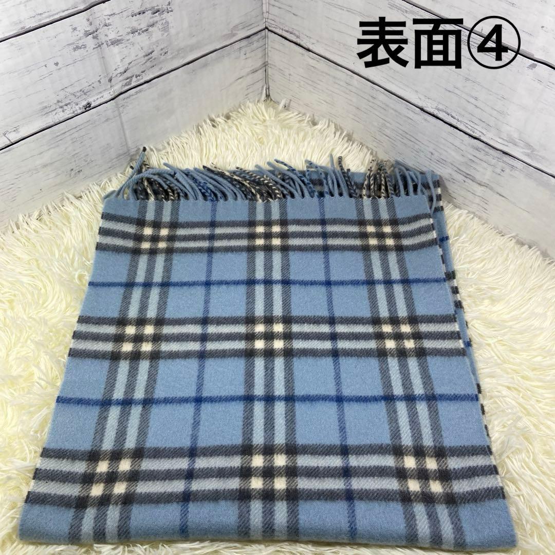 希少色✨BURBERRY マフラー ノバチェック カシミヤ100% ライトブルー